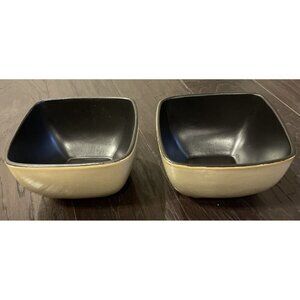 Home Trends Rave Taupe Brown Square‎ Cereal Bowl Bowls Set Of 2